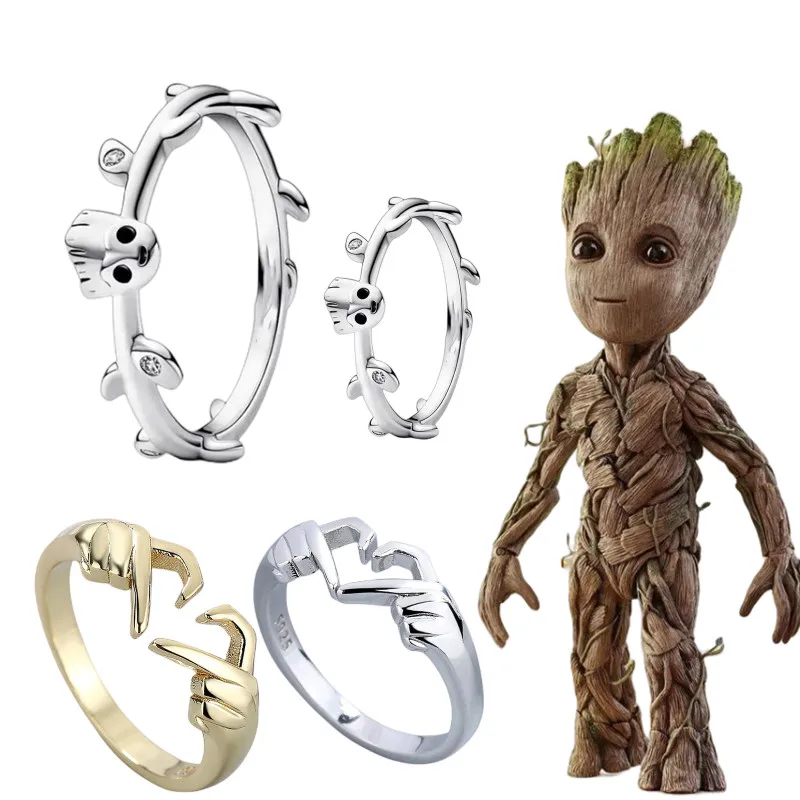 Disney Groot Sterling Silver Ring Guardians of The Galaxy Ring for Women Ring Fashion Original Ring Silver Jewelry Lovers Gift