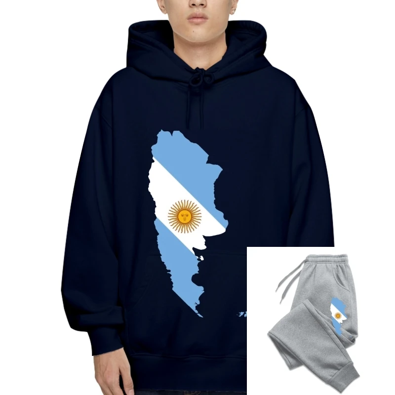 

Fashionable 2020 Summer Casual T-Sweatshirt Hoodies Hipster Fractal Pattern Sweatshirt Argentina Map & Flag Unisex T-Sweatshirt