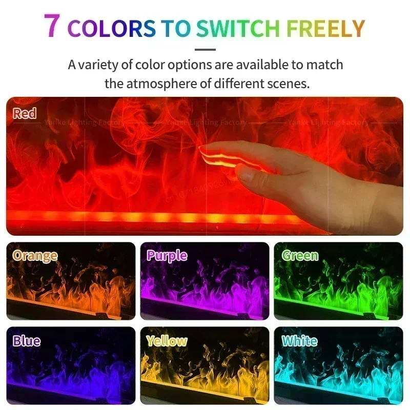 Smart Fireplace APP Control 3D Colorful Flame Atomized LED ECO Water Vapor Indoor Electric Fireplace TV Wall Living Room Decor