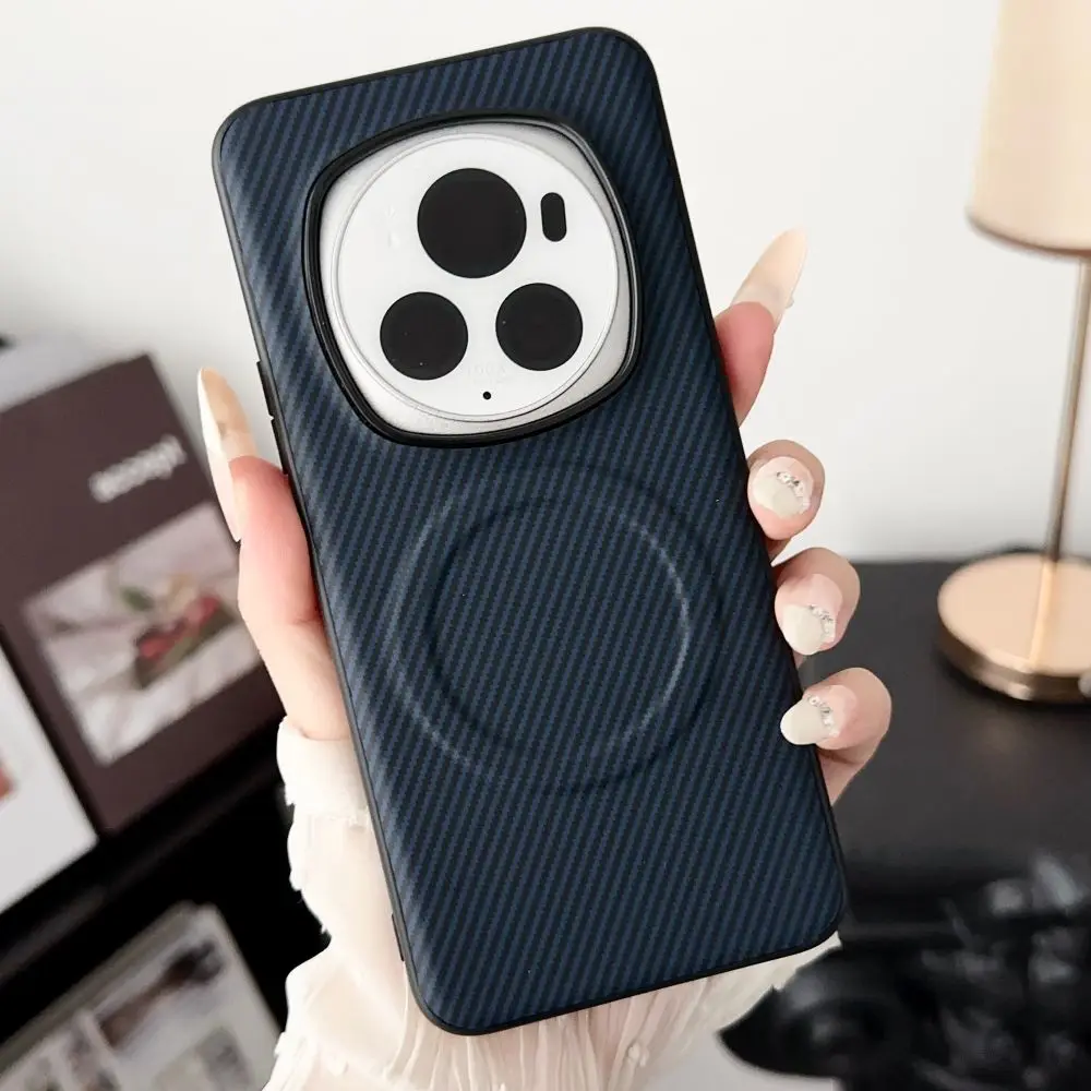 Magnetic Carbon Fiber Soft TPU Case with Magsafe Charging Compatibility