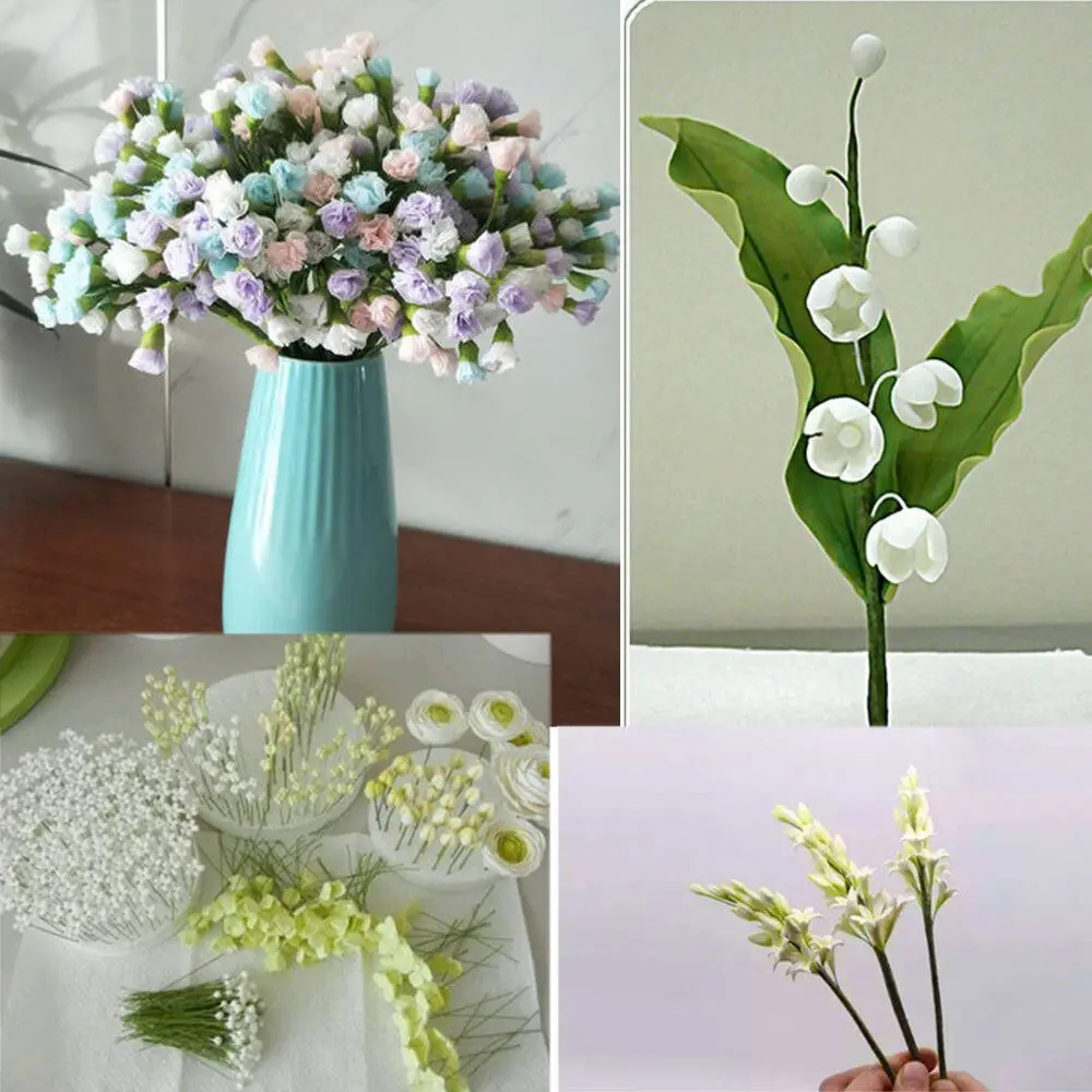 50PCS/Set #26 Paper Floral Wire 0.45mm/0.0177Inch Diameter 36cm Long Iron Wire Used For DIY Nylon Stocking Flower Branche Making