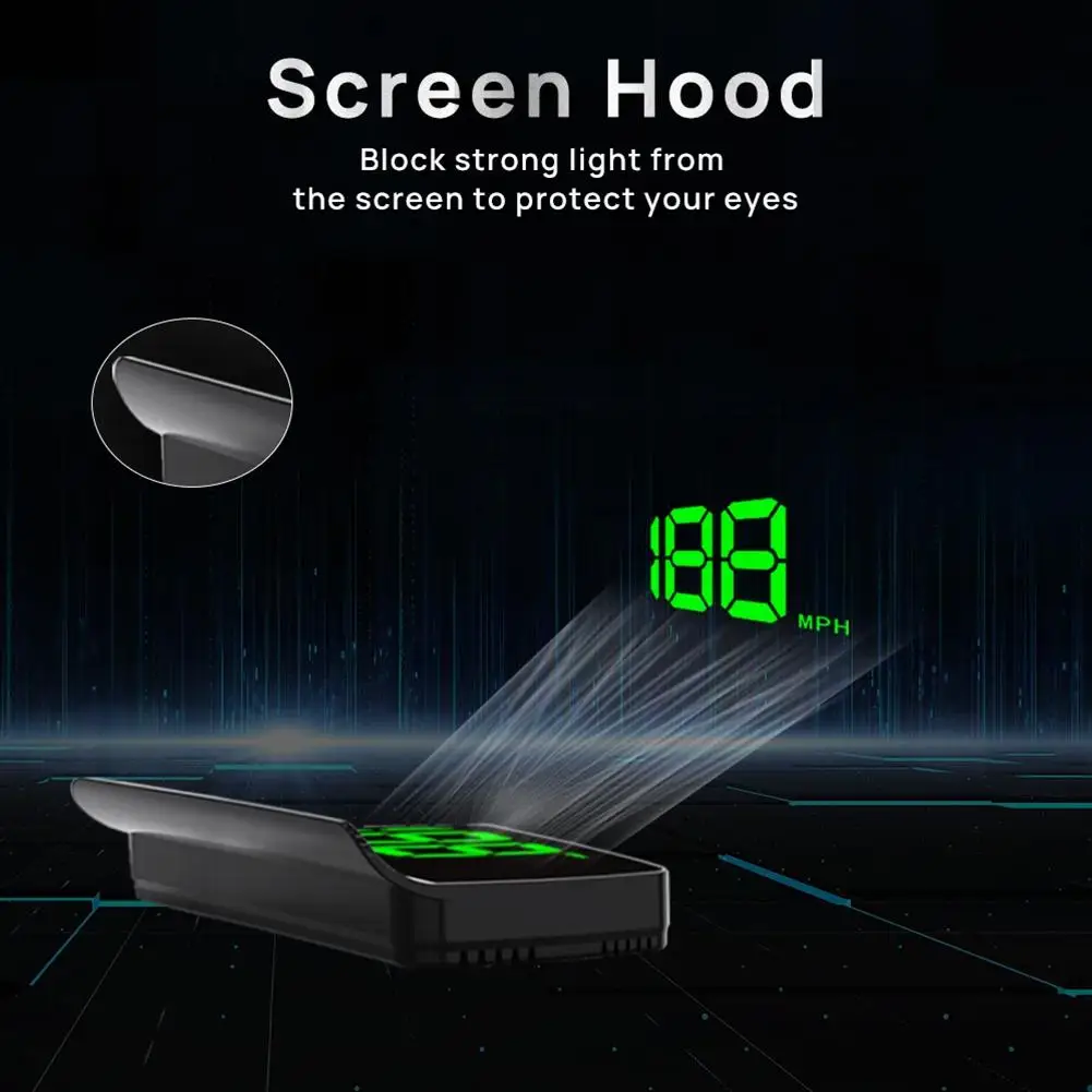자동차 속도계 MPH/KMH HUD GPS 헤드업 디스플레이 디지털 속도계 앞유리 프로젝터 플러그앤플레이 자동차 전자 액세서리