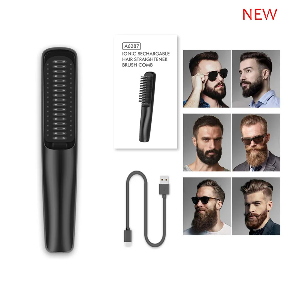 Cordless Hair Straightener Beard Comb for Women and Men 25W 2600mAh Automatic Brush Mini Magic Portable Wireless USB Charging cat water dispenser unplugged wireless water pump pet water dispenser automatic circulation dog drinking water feeder charging