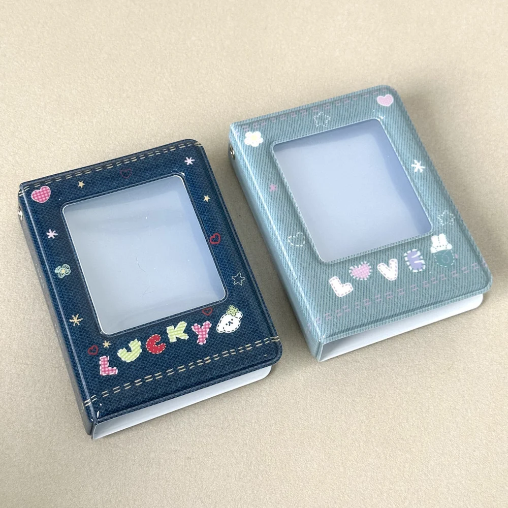 

3 Inch Denim Pattern Photo Album 40 Slots Square Hollow Card Holder Collection Book Cute Photocard Holder Storage Album