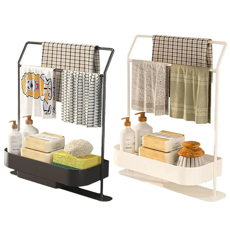

Kitchen Sink Drain Rack Sponge Storage Faucet Holder Soap Space Aluminum Drainer Shelf Basket Organizer Bathroom Accessories