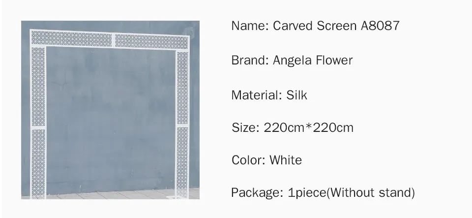 Description Picture 4 of item7.2ft White Metal Stable Square Grid Screen Flower Stand Wedding Backdrop Frame Decor Floral Arrangement Party Event Props A8087