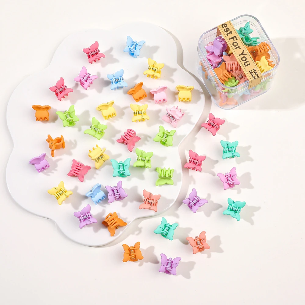 Colorful Sweet Hair Clips Set - 40 PCS Cute Mini Crab Hairpins