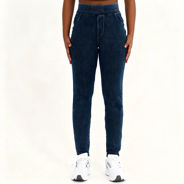 High-Waist Denim Yoga Leggings 6