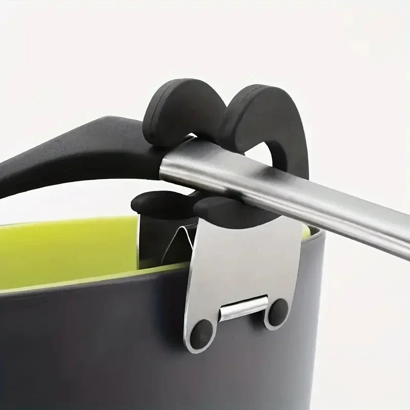 Pot Spoon Holder Stainless Steel Pot Spoon Holder Anti-Scald Silicone Grip Pot Clip For Spoon Kitchenware