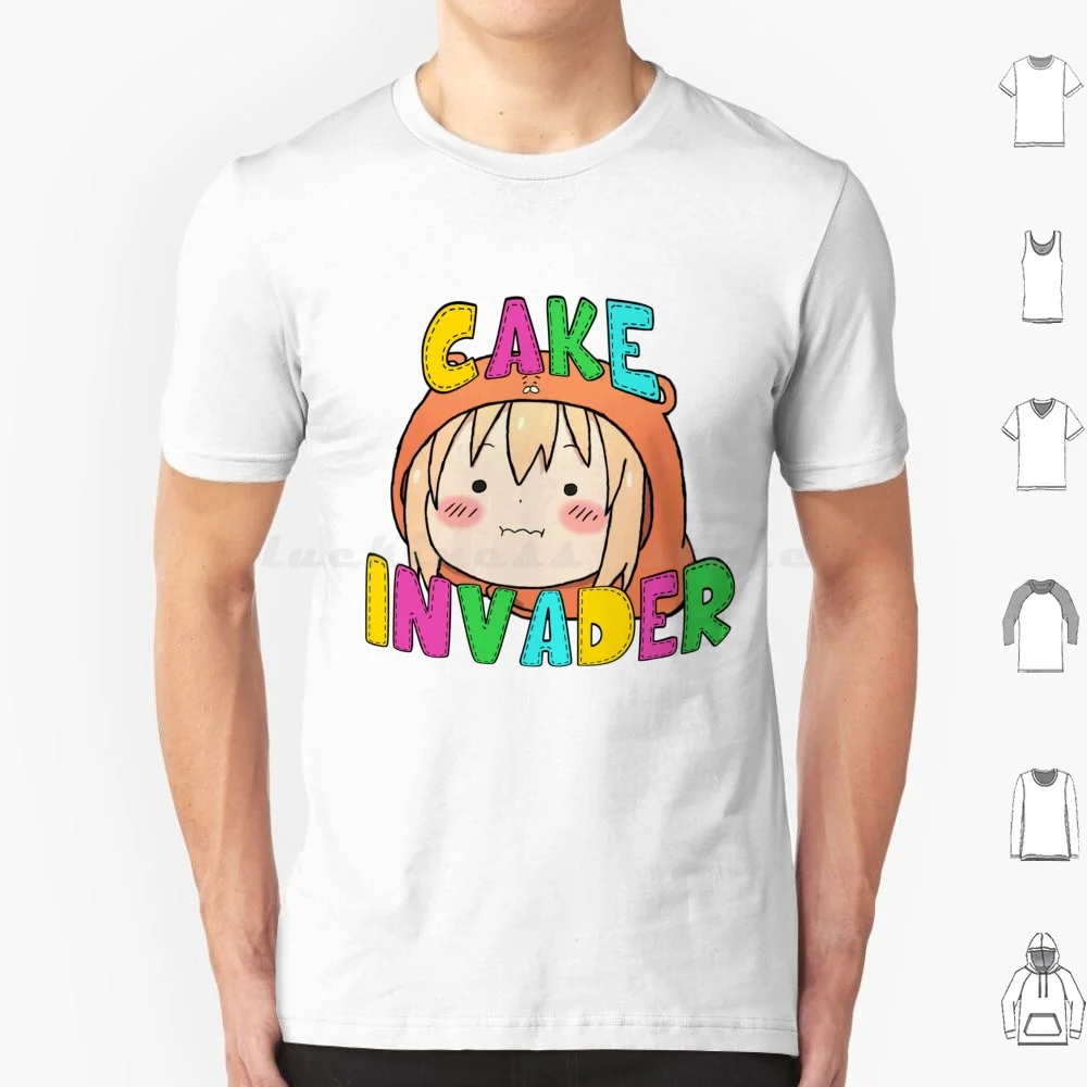 Himoto! Umaru-Chan Chibi-Cake Invader T Shirt Big Size 100% Torta Di Cotone Anime Invasore Space Invader Cake Invader Himoto Umaru