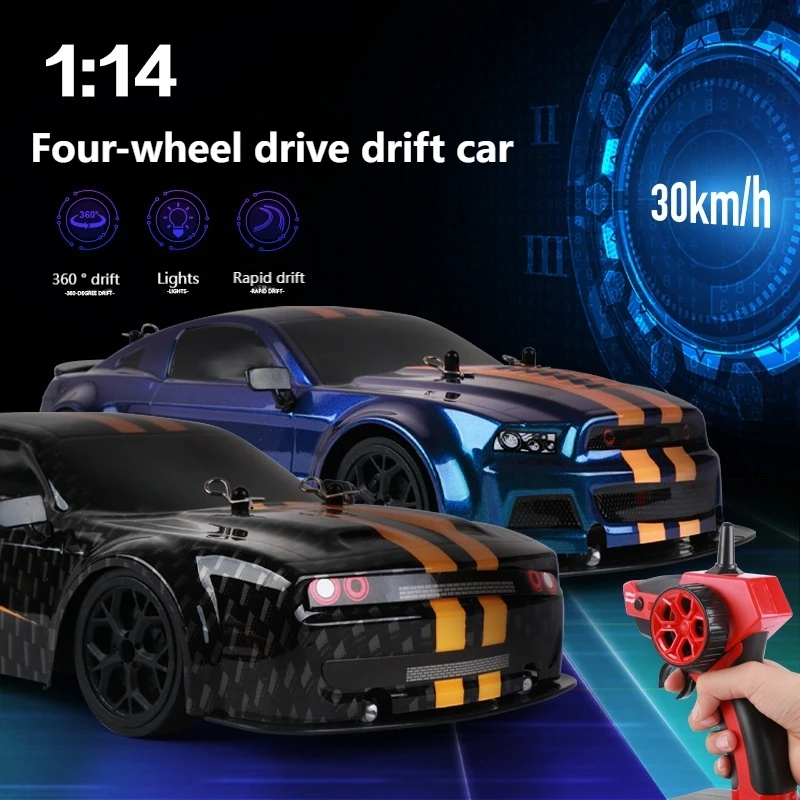 

Новинка 1:14 Быстрый Дрифт четырехколесный привод высокоскоростной автомобиль Mustang гоночная модель радиоуправляемая гоночная детская игрушка