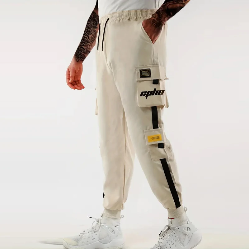 Multi Pocket Drawstring Cargo Pants, Men's Casual Cargo