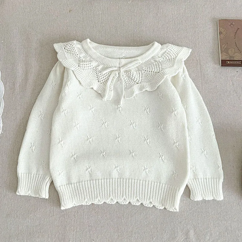 가을 겨울  소녀 풀오버 스웨터, 긴팔 단색 뜨게 풀오버,  소녀 스웨터