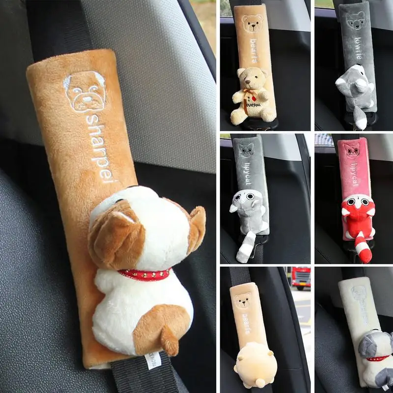 

Cute Cartoon Car Seat Belt Covers Seatbelt Covers For Cars Universal Auto Seat Belt Shoulder Pad Warm Flannel Interior Seat