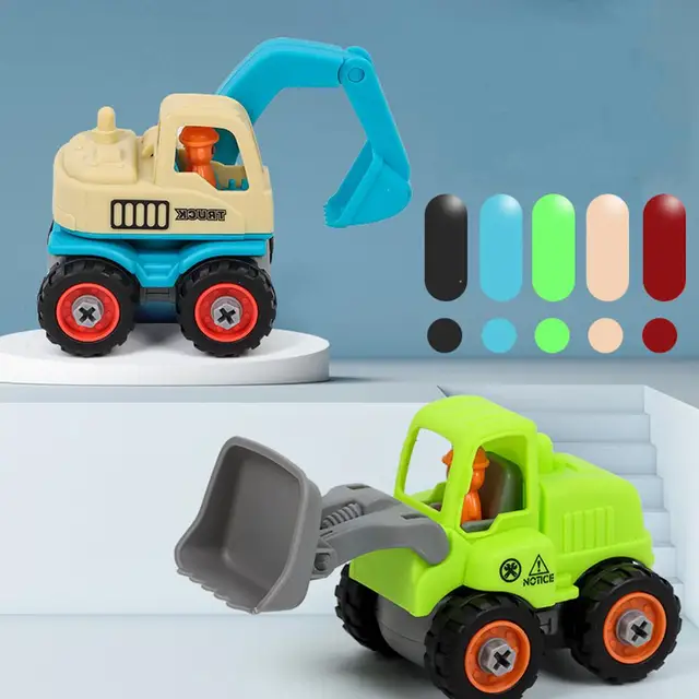 Engineering Car 3 Types Vehicle DIY Screw Disassembled Assembly Parent-child Communication Interactive Building Blocks 4