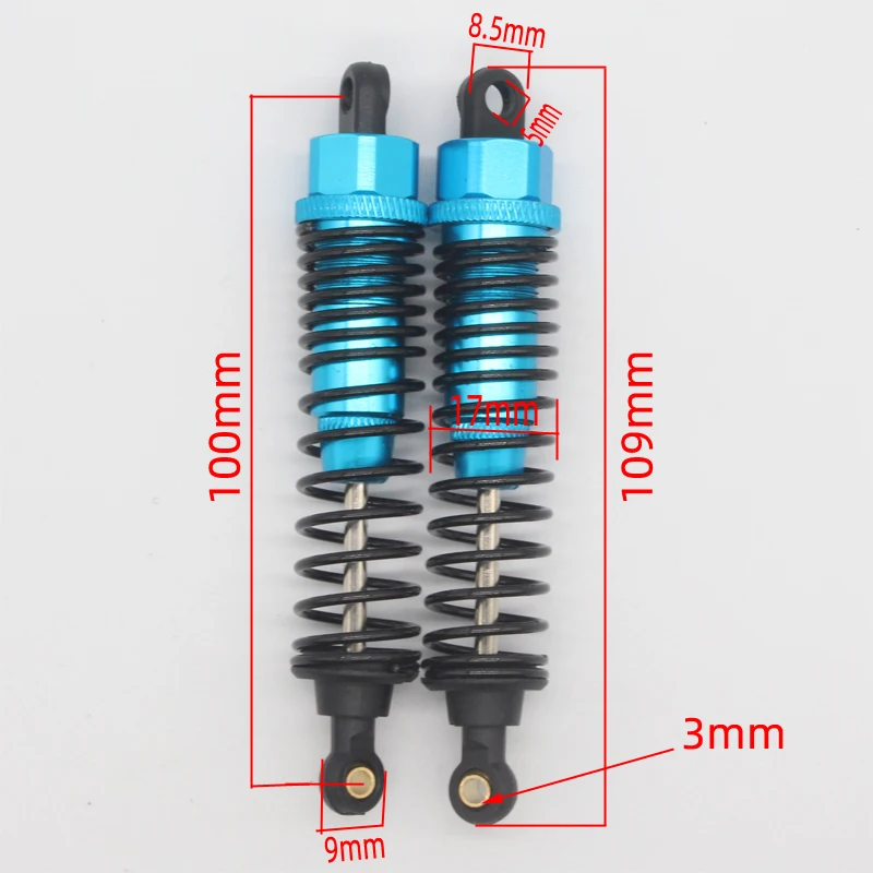 Aluminum Alloy Metal Shock Absorber Upgrade for 1/10 Monster Truck (Set of 2, 105mm)
