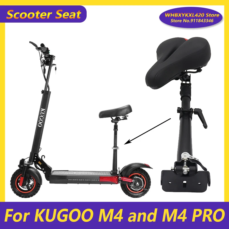 For KUGOO M4 Pro Electric Scooter 10 Inch Folding Seat Saddle Foldable  Height Adjustable Shock-Absorbing Chair
