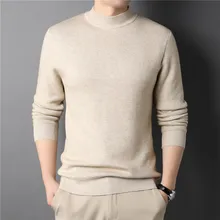 

2021 Autumn And Winter New Solid Color Half Turtleneck Cashmere Sweater Men's Slim Youth Bottoming Shirt Casual Fashion M-5XL