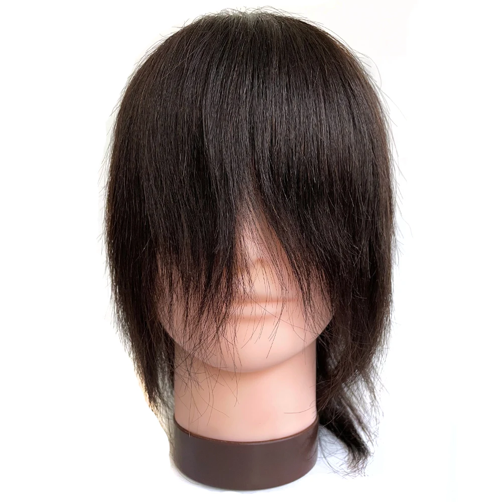 8inch 100% Real Human Hair Male Mannequin Head with  for Practice Hairstyles Professional Styling Hairdressing Training Heads