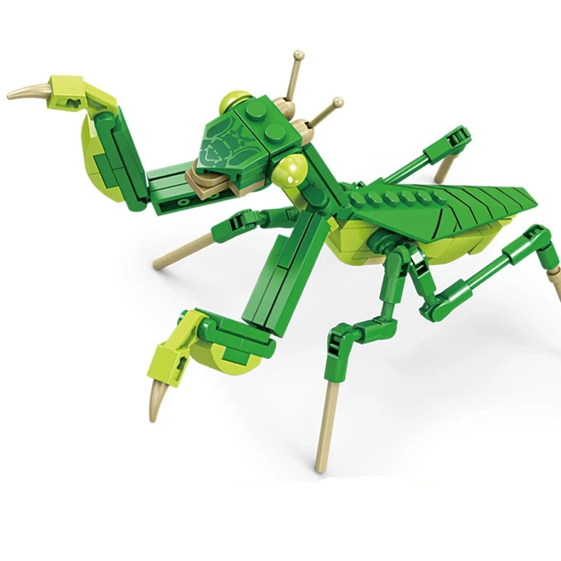 Creative Building Blocks Insect Model Bee Dragonfly Ant Mantis Children's Assembled Toys Interesting Animal Ornaments Gifts
