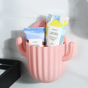 ที่ใส่แปรงสีฟันกระบองเพชรชั้นวางของจัดระเบียบครัวเรือนห้องน้ำชั้นวางของในห้องน้ำชั้นระบายน้ำ 12