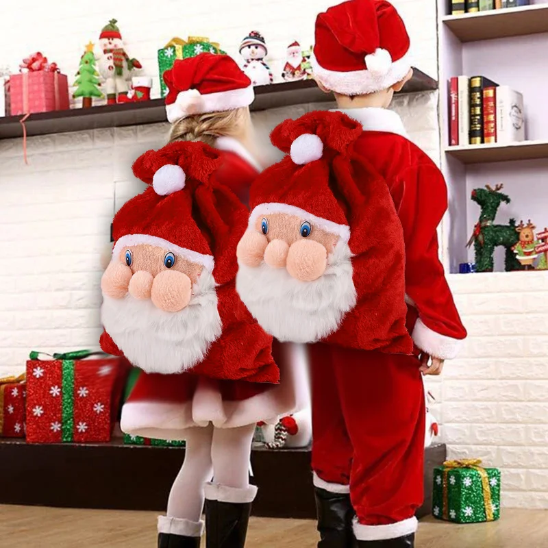 Christmas Large Santa Claus Bag with Drawstring Velvet Candy Gift Storage Bag 2025 Christmas Tree Home Decoration New Year Party