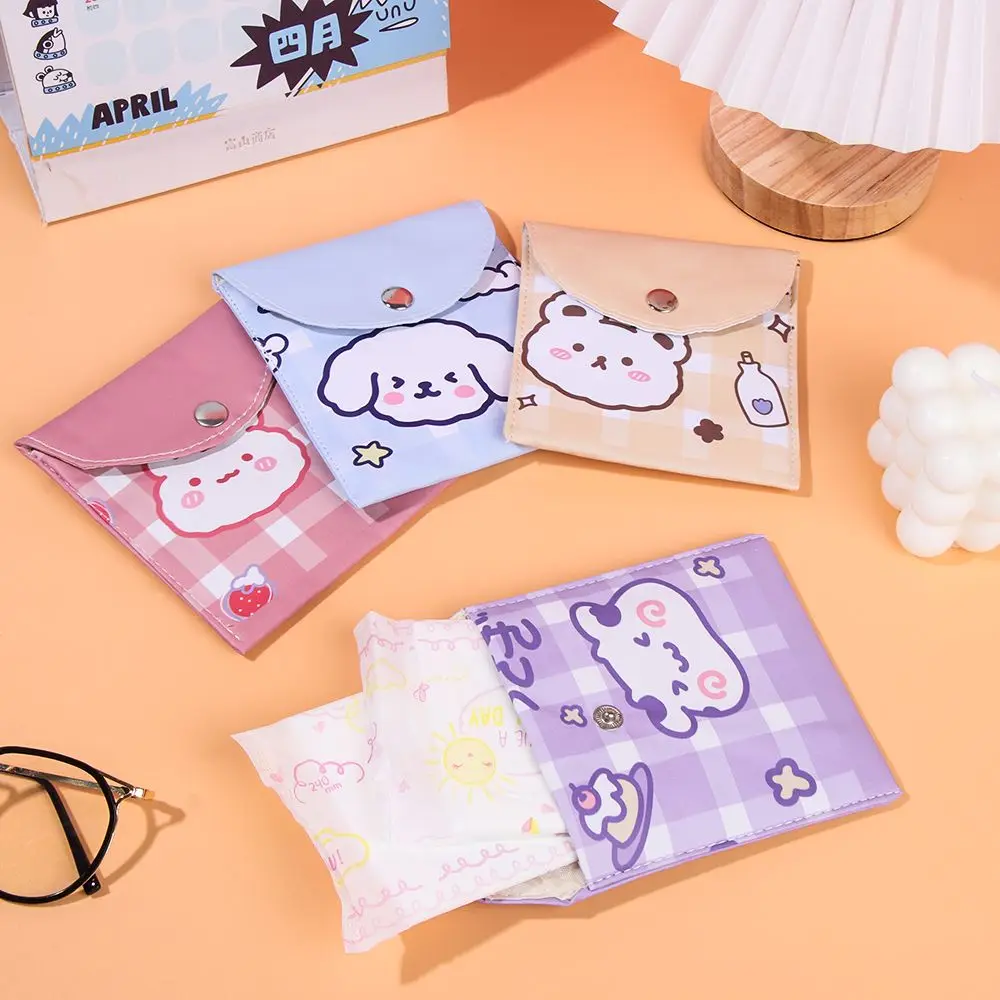 Cartoon Sanitary Pad Pouch Bag Cute Waterproof Makeup Tool Storage
