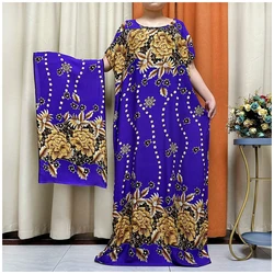 Short Sleeve Robe Maxi Long Dress 2023 Women Summer Beachwear Swimsuit Cover Up Tunic For Beach Kaftan Dress