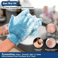 2pcs/6pcs/12pcs Reversible Exfoliating Shower Gloves, Body Scrub Gloves, ,Cleansing Tools Bath Towel Bath Products Back Scrub 2