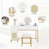 Office Furniture Desk Sets, Computer Desk And Chair Set, White And Gold Desk With 3 Drawers And Rattan Cabinet,Home Office 2