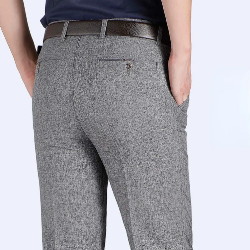 Linen Slim Comfort B-95 Formal Grey Check Trouser - Walt