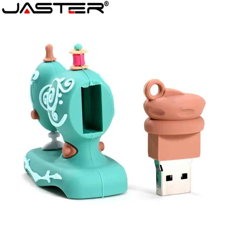 Cartoon USB Flash Drives Blue Sewing machine Pen Drive Scissors Pendrive tailor Creative Gift Ruler Memory Stick 128GB 64GB 32GB usb flash drive flash drive type c pendrive