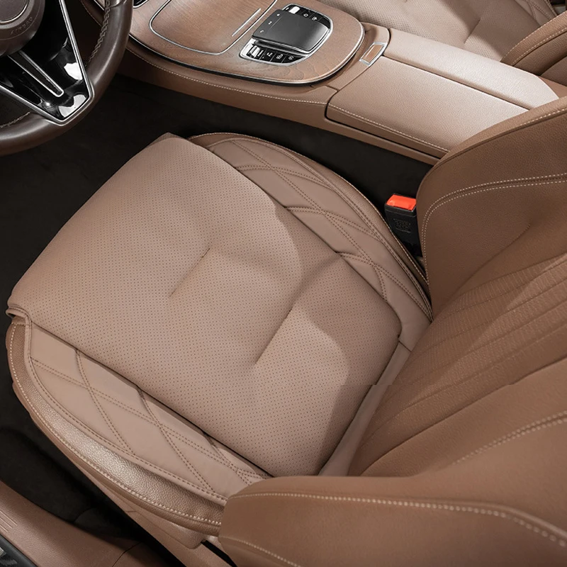New Car Seat Cushion Breathable Nappa Leather Car Seat Extended Leg Support Pad for Most Cars All Season Seat Cushion