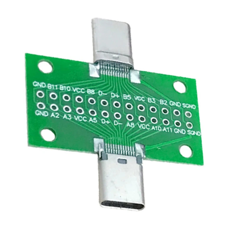 남성-여성 유형 C 테스트 PCB 보드 범용 보드(USB 3.1 포트 포함) 핀이 있는 20.6X36.2MM 테스트 보드