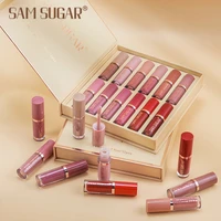 SAM SUGAR – ensemble de rouges à lèvres 12 couleurs, brillant à lèvres liquide velours mat, maquillage pour femmes, longue durée, imperméable, cadeau de noël 4