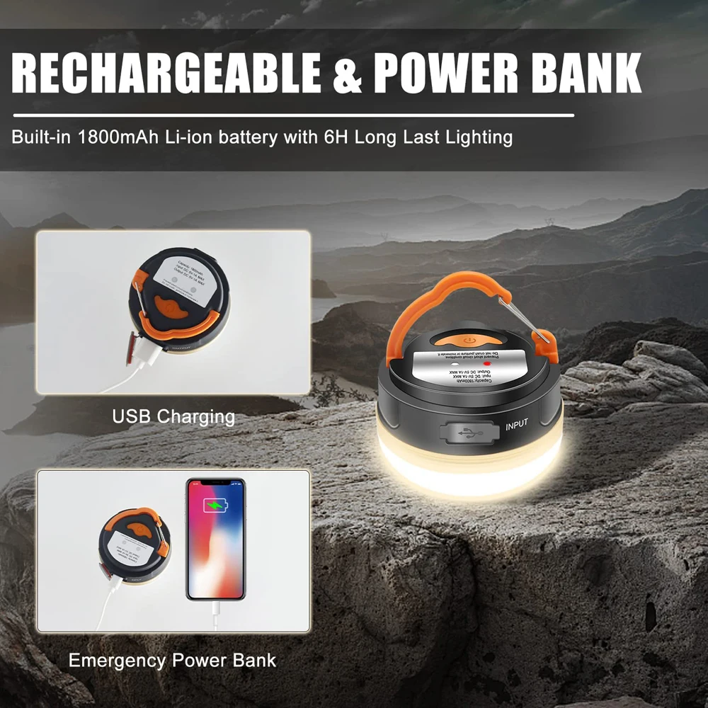 Lampada a gancio portatile a LED da 80 W, ricaricabile tramite USB, lampada da esterno, ideale Lampada a gancio portatile a LED da 80 W, ricaricabile tramite USB, lampada da esterno, ideale