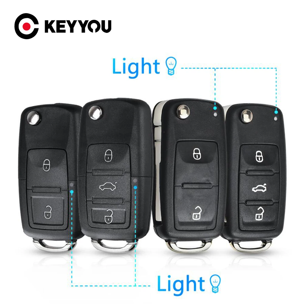 Keyyou 10 Pz 2/3/4 Pulsanti Car Remote Key Shell Per Skoda Octavia Vw Volkswagen Golf Mk6 Tiguan Polo Passat Cc Seat Key Case