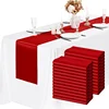 New 10-1PC Shiny Satin Banquet Wedding Table Runners Silk Ribbon Table Flags Party Hotel Event Decoration Christmas Home Dining 3