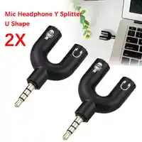 3.5mm Headphone Mic Splitter Adapter U-shaped Stereo 3.5mm 1 To 2 Audio Splitter Adapter for PS4 PC Laptop Ear Headset Cables 3