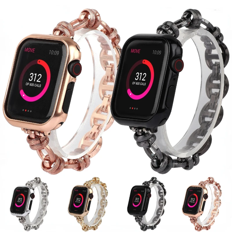 Metal Strap For Apple watch UItra 8 7 45mm 41mm Sports stainless steel chain bracelet Band iWatch series 6 5 4 SE 44mm 40mm 42mm