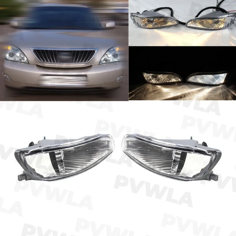 

For Lexus RX330 2004 2005 2006 RX350 2007 2008 2009 Pair Left+ Right Front Fog Light Fog Lamp With Halogen Bulbs
