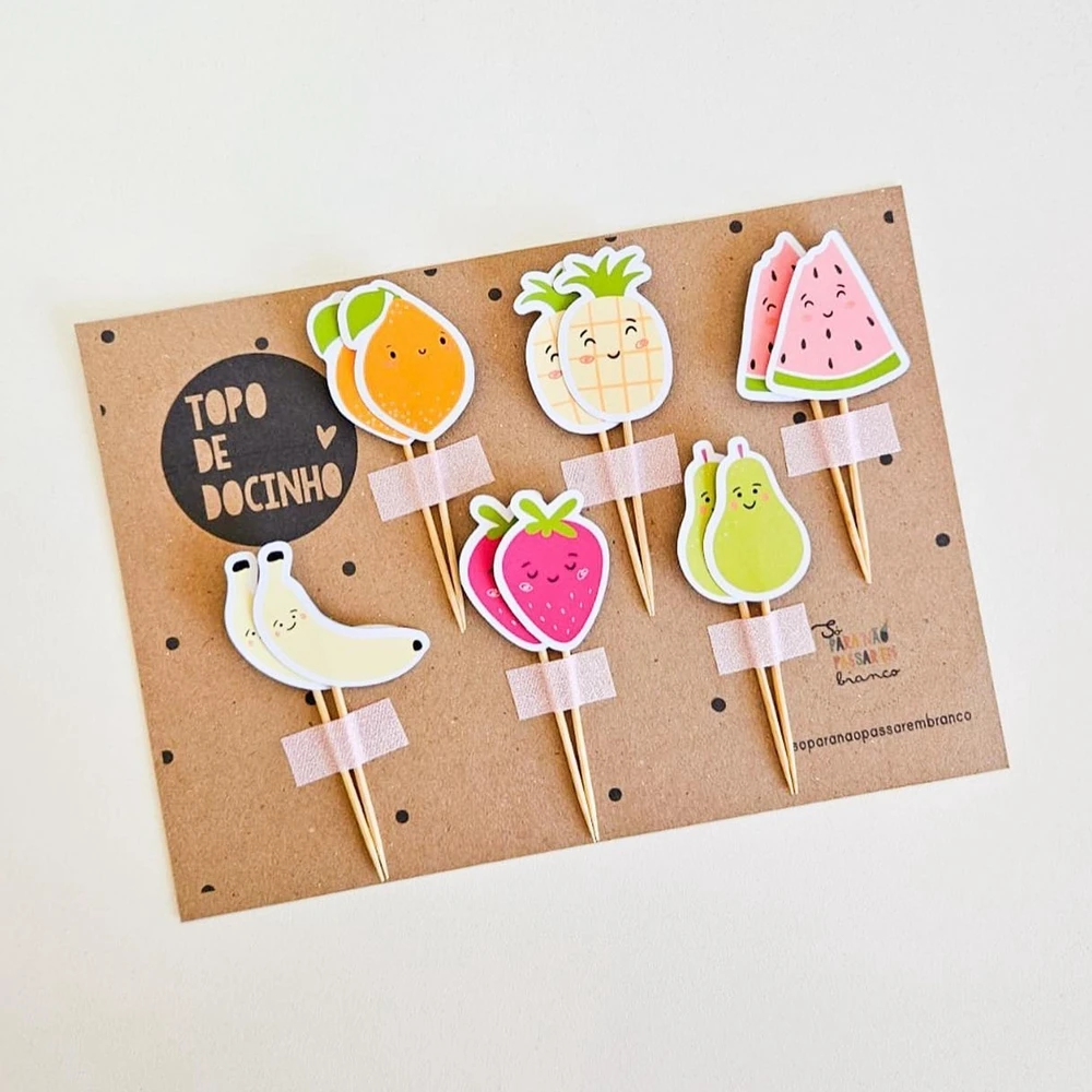 Fruit Cake Topper for Birthday Party Cakes 24Pcs 24pcs Fruits Cake Topper Strawberry Watermelon Smiling Face Cupcake Toppers for Kids Summer Fruits Birthday Party Decorations 5