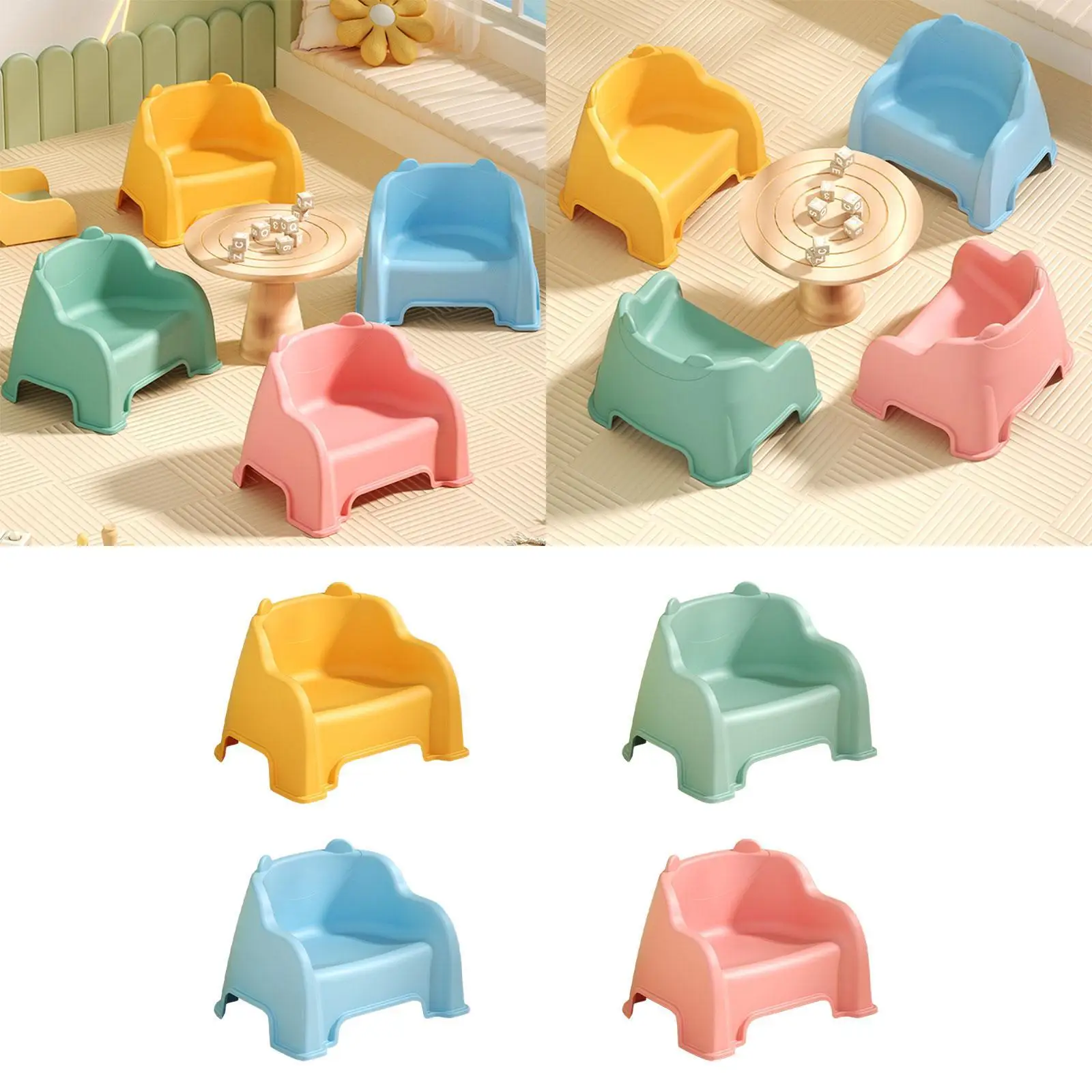 Small Stool Sturdy Lightweight Foot Stool Under Desk Footrest Shoe Changing Stool with Back Support Step Stool for Kitchen