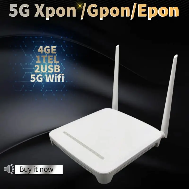 

F670L XPON ONU 5G 4GE+1TEL+2USB Dual band 5G WIFI Fiber Modem FTTH Gpon/Epon ONT Router 4G Second Hand Without Power Freeshiping