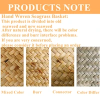 LuanQI Wicker Basket Toy Organizer Folding Rattan Seagrass Storage Basket Laundry Woven Basket Plant Flower Pot For Home Garden 6
