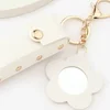 1pc Leather Lipstick Bag Makeup Pouch Lip Balm Bag Keychain Holder Creative Lipsticks Protective Cover With Mirror Gifts 2