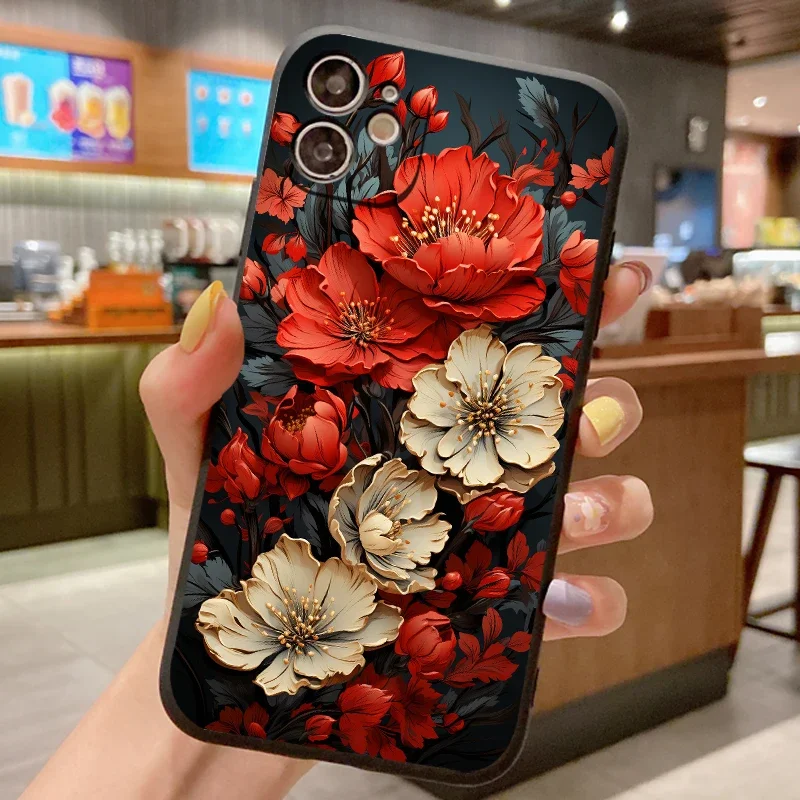 Custodia In Silicone Khokhloma Per Xiaomi Poco C55 M6 M5S X4 X3 F5 F4 F3 M5 M4 M3 X5 Nfc F2 Pro Gt F1 C40 C50 C51 5G Custodia Antiurto
