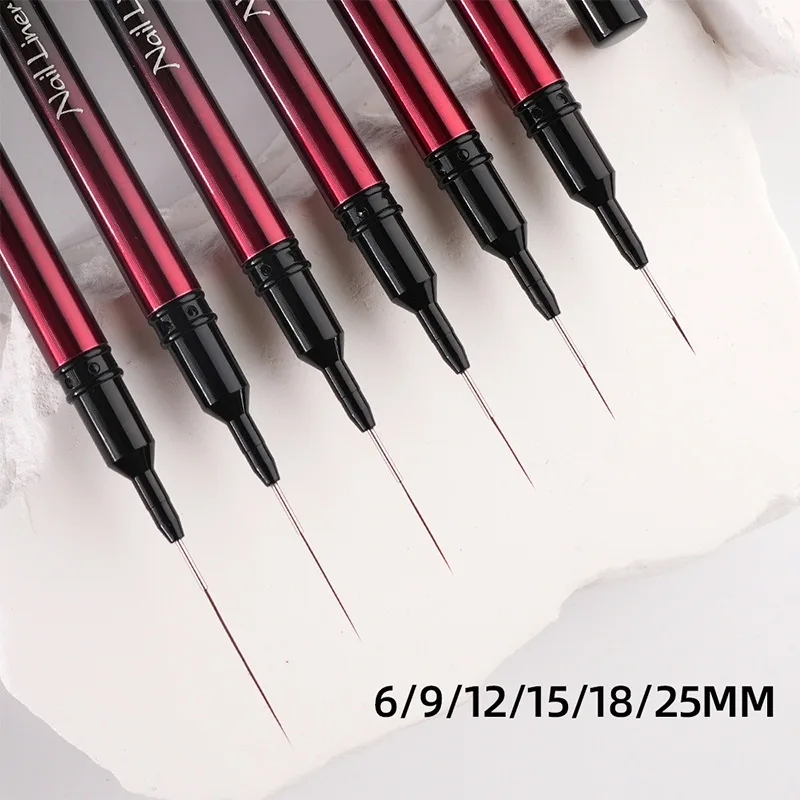 6/9/12/15/18/25mm Nail Art Liner Brushes Gel Nail Brush Gel Nail Polish Painting Brush Drawing Nail Art Design Brush Pen 4