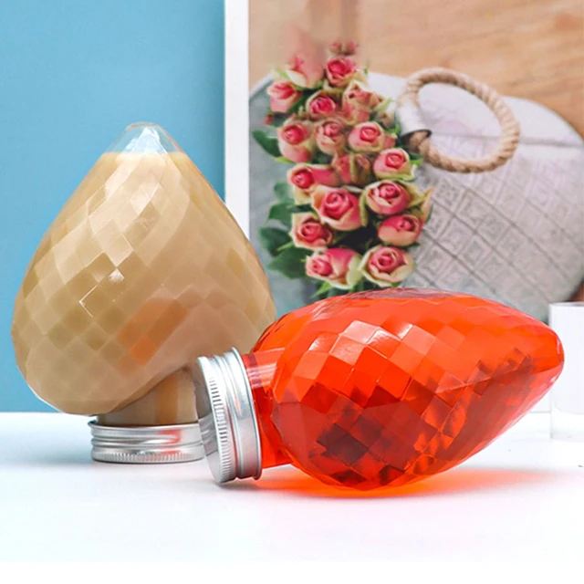 10Pcs 300ml Plastic Heart Shape Water Bottle Transparent Plastic Portable Box For Juice Tea Milk Bottles Drinking Cup BPA Free 2