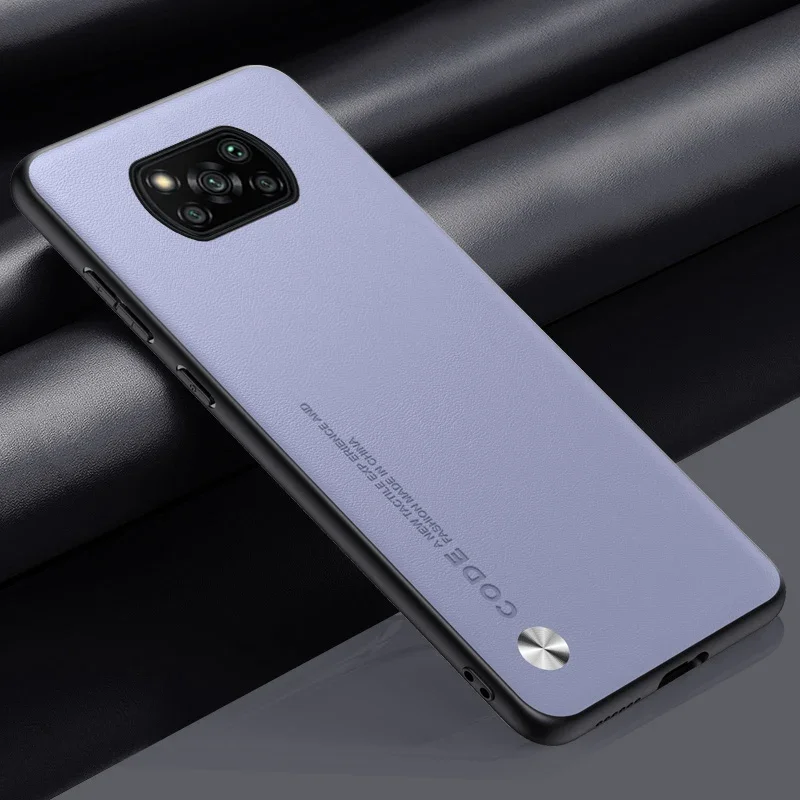 Luxury PU Leather Matte Back Phone Case - Silicone Protection Cover Coque